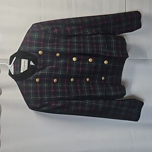 JH Collectibles Tartan Plaid Lined Wool Jacket Sz 10